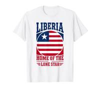 Liberia Home of the Lone Star Liberian Flag Circle Value Graphic T-Shirt, Men, White, L