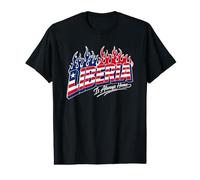Liberia is Always Home Flame Typography with Liberian Flag Value Graphic T-Shirt