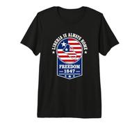 Liberia is Always Home - Liberian Flag Map Freedom 1847 Premium T-Shirt