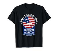Liberia is Always Home - Liberian Flag Map Freedom 1847 Value Graphic T-Shirt, Men, Black, L