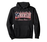 Liberia Lone Star Flame Typography Liberian Flag Pullover Hoodie