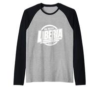Liberia One Nation One Lone Star | Bold Liberia Typography Raglan Baseball Tee