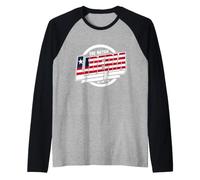 Liberia One Nation One Lone Star | Bold Liberia Typography Raglan Baseball Tee