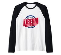 Liberia One Nation One Lone Star | Bold Liberia Typography Raglan Baseball Tee