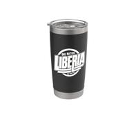 Liberia One Nation One Lone Star | Bold Liberia Typography Stainless Steel Insulated Tumbler