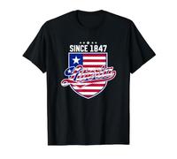 Liberia Since 1847 Shield Flag Patriotic Liberian Pride Value Graphic T-Shirt, Men, Black, L