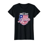 Liberia Since 1847 Shield Flag Patriotic Liberian Pride Value Graphic T-Shirt, Women, Black, XL