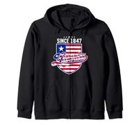 Liberia Since 1847 Shield Flag Patriotic Liberian Pride Zip Hoodie