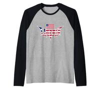 Liberia Typography with Liberian Flag | Liberia Independence Raglan Baseball Tee