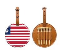 Liberian flag Black Printed golf tee storage bag - portable design, easy to organize tee, Brown, One Size
