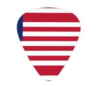 Liberian flag guitar pick set, 3 different thicknesses, 12 pieces for a variety of instruments