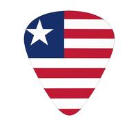 Liberian flag Guitar picks, 12 pieces per pack, 3 different thicknesses, suitable for guitar, bass, ukulele and other instruments.