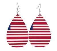Liberian flag Leather earrings, European and American style earrings for young women, birthday gifts/Valentine's Day gifts
