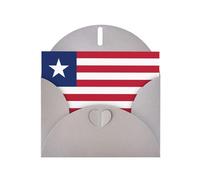 Liberian flag Print Shimmer Blank Greeting Cards with Envelopes, Elegant DIY Invitations,Thank You Notes