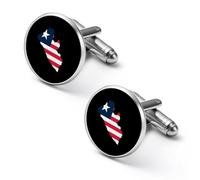 Liberian Flag Round Classic Cufflinks Metal Cuff Links for Men Suit Shirts Accessories Anniversary Birthday Gift 2.0cm