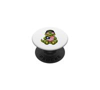 Liberian Flag T-Rex Heart Heritage Outfit Dino Liberia PopSockets Adhesive PopGrip