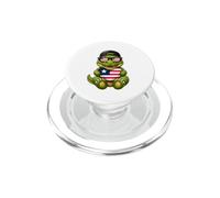 Liberian Flag T-Rex Heart Heritage Outfit Dino Liberia PopSockets PopGrip for MagSafe