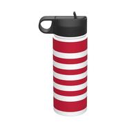 Liberian flag Travel leisure insulated water bottle, stainless steel straw water bottle (18 oz), suitable for camping fitness outdoor hiking,
