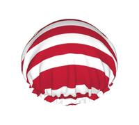 Liberian flag Women's shower cap, waterproof, reusable, with washable elastic cord, suitable for long hair and braids, ideal for showering.