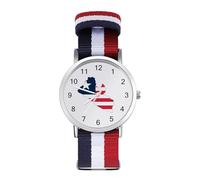Liberian Flag Woven Strap Watch Multicolor Wristwatch Easy Reader Analog Watches for Men Women Birthday Gift