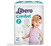 Libero 7 Comfort XLarge Nappies 16-26kg, 168 Count, Size 3-4, Large, Disposable, White, Assorted Pattern, Breathable, Soft Non-Woven, Urine Protection, Toddler, Little Kid, Unisex