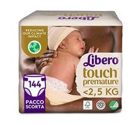 Libero Touch Open Nappies for Children, 144 Premature Size for Babies <2.5 kg, 6 Packs of 24 Disposable