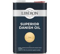 Libéron Superior Danish Oil - Nourishes, Protects & Enhances Wood - UV Filter & Water-Resistant - Interior & Exterior Use - Satin Finish - Clear - 5 Litres