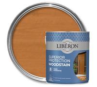 Libéron Superior Protection Woodstain - 8-Year Guarantee - Durable Weather Protection - UV-Resistant - Water-Repellent - Quick-Drying - Medium Oak - 2.5 litres
