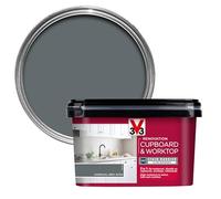 Libéron V33 Renovation Cupboard & Worktop Paint, Charcoal Grey Satin, 2L