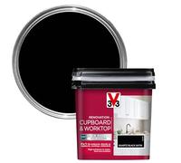 Libéron V33 Renovation Cupboard & Worktop Paint, Quartz Black Satin, 750ml