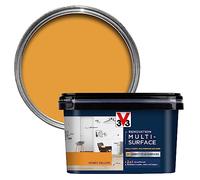 V33 Renovation Multi-Surface Paint - No Undercoat Needed - Over 20 Surfaces - Resistance to Water Stains & Impact - High Coverage - Honey Yellow Satin 2L