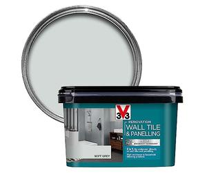 Libéron V33 Renovation Wall Tile & Panelling Paint, Soft Grey Satin, 2L