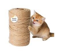 Libershine Cat Tree Rope, 6 mm x 100 m Sisal for Cat Tree, Jute Twine, for Making Cat Tree Fabric, Cat Tree Sword Rope for Cat Scratching Mat, DIY