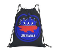 Libertarian Porcupine Women Men Drawstring Bag Foldable Drawstring Backpack Adjustable Gym Sack For Yoga Holidays Hiking