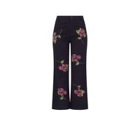 Libertine Primrose floral-embellishment cropped trousers - Black XS-S-M-L