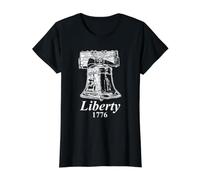 Liberty 1776 Liberty Bell Value Graphic T-Shirt, Women, Black, L