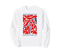 Liberty and Justice for All Equality Floral Patriotic Sweatshirt