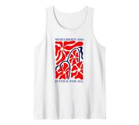 Liberty and Justice for All Equality Floral Patriotic Tank Top