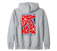 Liberty and Justice for All Equality Floral Patriotic Zip Hoodie