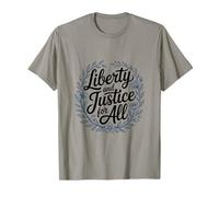 Liberty And Justice For All Floral Motif T-Shirt