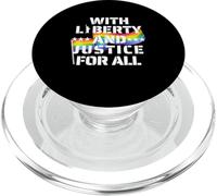 Liberty and Justice for All Rainbow LGBTQ+ Pride Equality PopSockets PopGrip for MagSafe