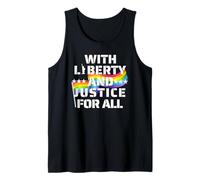Liberty and Justice for All Rainbow LGBTQ+ Pride Equality Tank Top