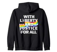 Liberty and Justice for All Rainbow LGBTQ+ Pride Equality Zip Hoodie