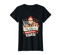Liberty and The Pursuit of Yarn Lover Crocheter Knitter T-Shirt
