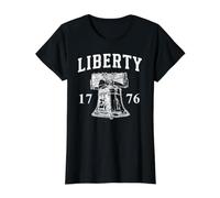 Liberty Bell 1776 Liberty Value Graphic T-Shirt, Women, Black, L
