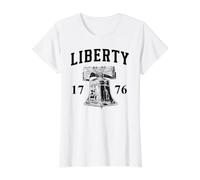 Liberty Bell 1776 Liberty Value Graphic T-Shirt, Women, White, S