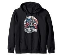 Liberty Bell 250 Years of Freedom Retro US Independence Day Zip Hoodie
