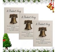 Liberty Bell Pocket Hug with Card, Emotional Grief Support Pocket Travel Hug Gift, Can Be Given as a Gift to Liberty Lovers Enthusiasts or Family and Friends(3pcs)