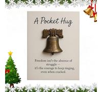 Liberty Bell Pocket Hug with Card, Emotional Grief Support Pocket Travel Hug Gift, Can Be Given as a Gift to Liberty Lovers Enthusiasts or Family and Friends(1pc)