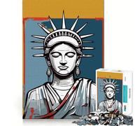 Liberty Buddah Poster Art for Adults 1000 Piece Jigsaw Puzzle Serene Game Perfect Connection Pattern Build Birthday Surprise (38x52cm)